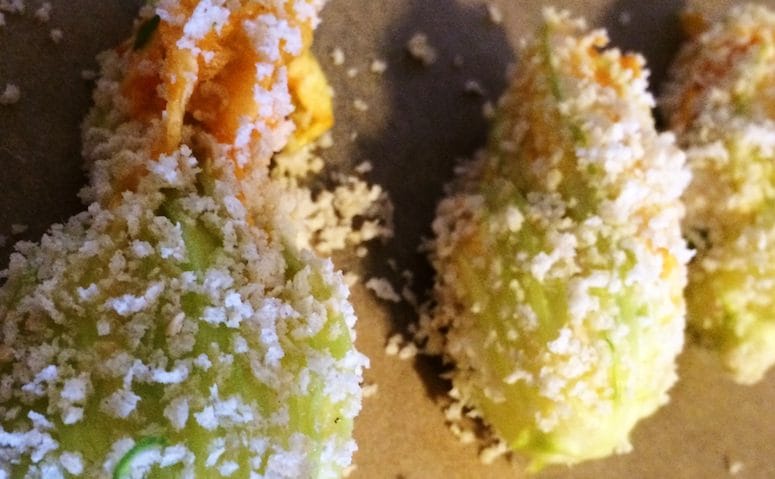 Goat Cheese Stuffed Squash Blossoms